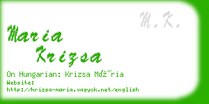 maria krizsa business card